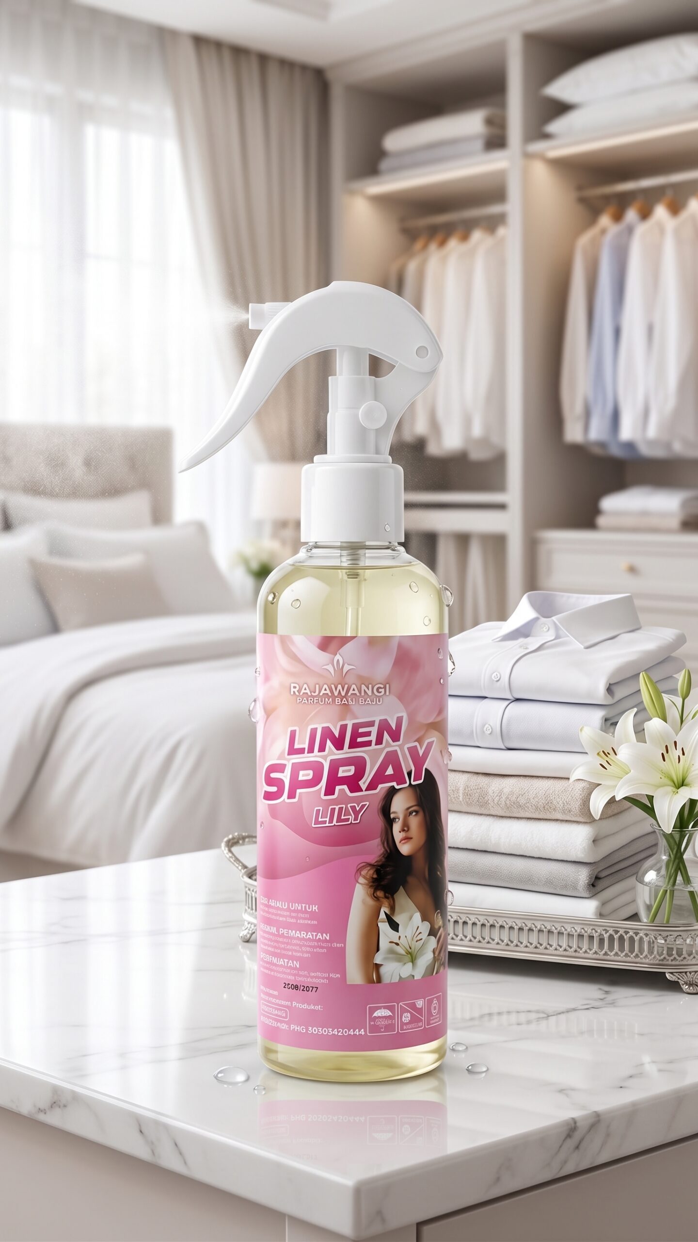 Parfum Baju Linen Spray Lily - Pewangi Pakaian, Sprei & Selimut Anti Apek