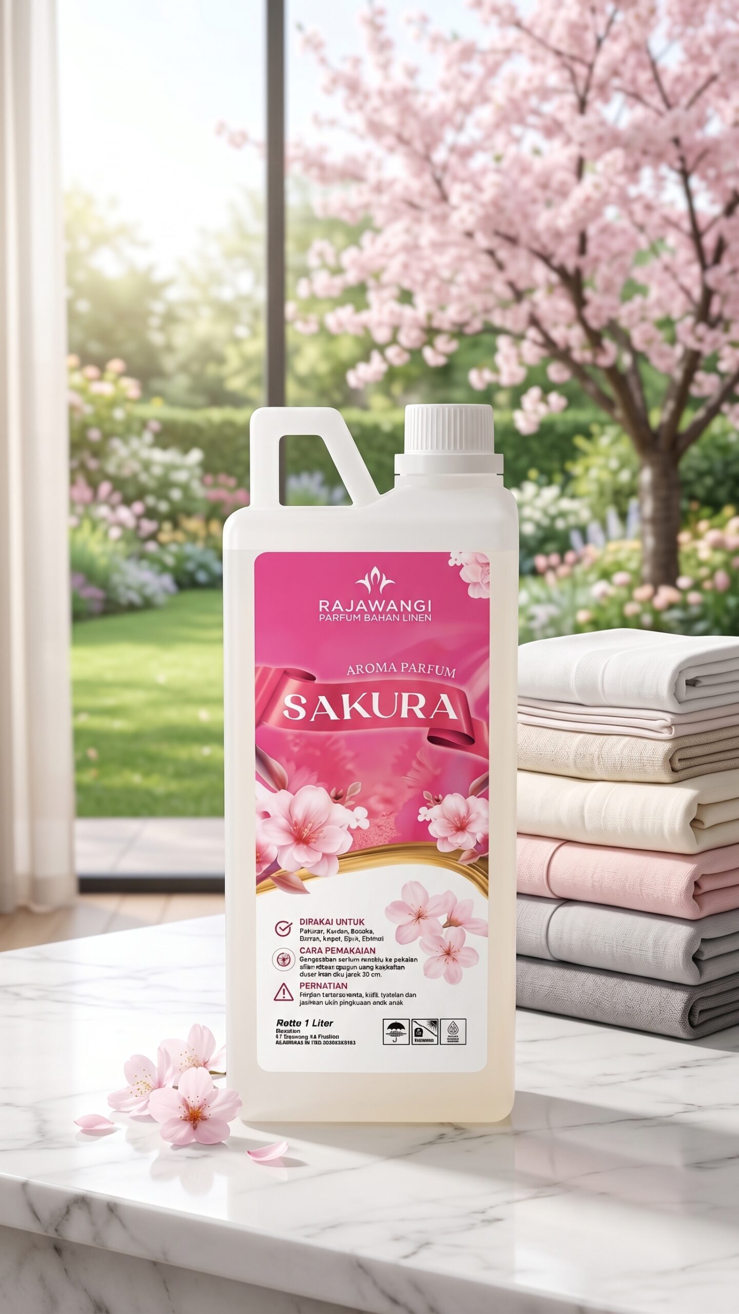 Parfum Laundry Linen Sakura – Pewangi Baju & Sprei Anti Apek, Bikin Tidur Nyenyak
