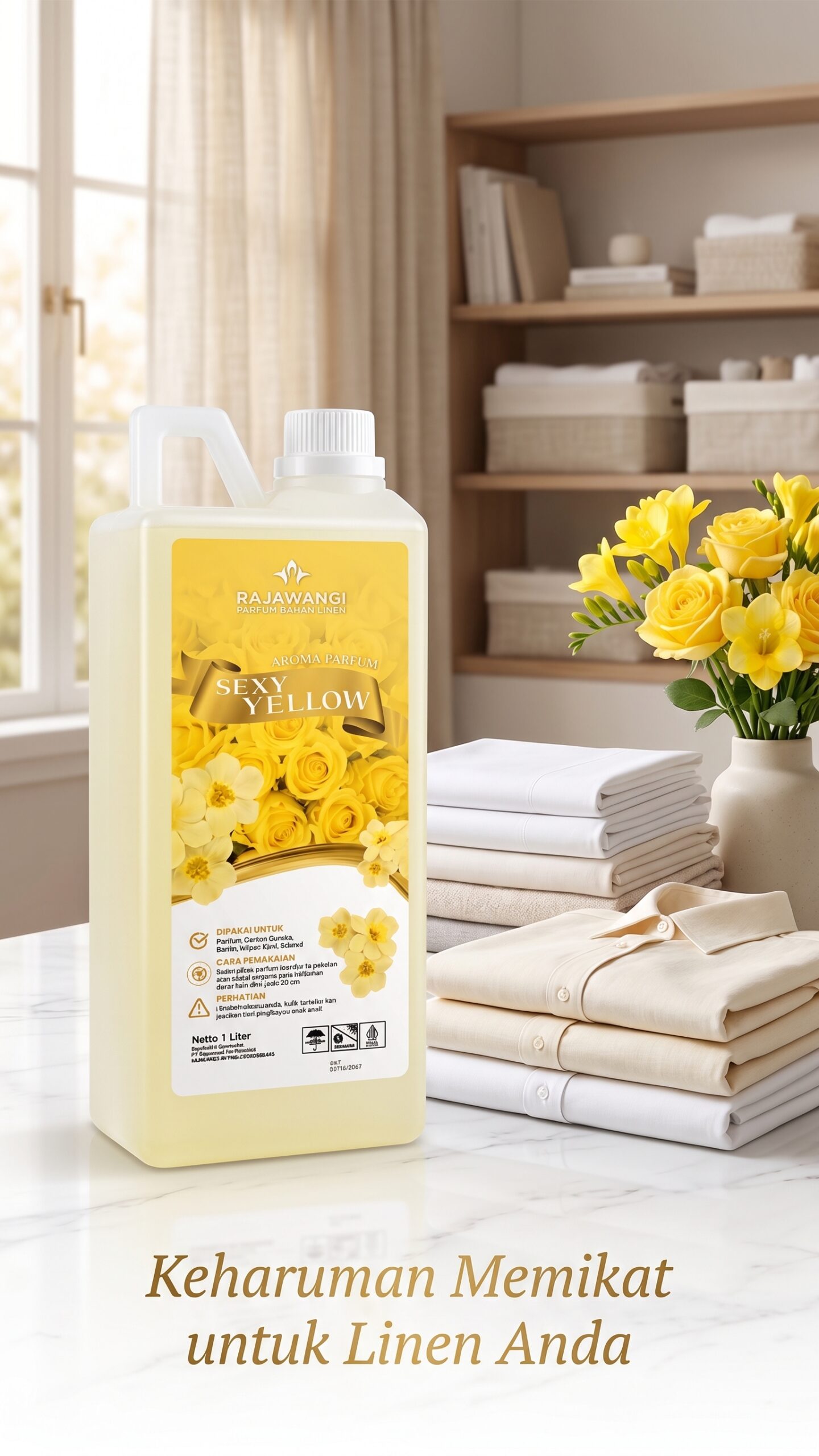 Parfum Linen isi Ulang Sexy Yellow – Pengharum Sprei & Baju Aroma Mewah