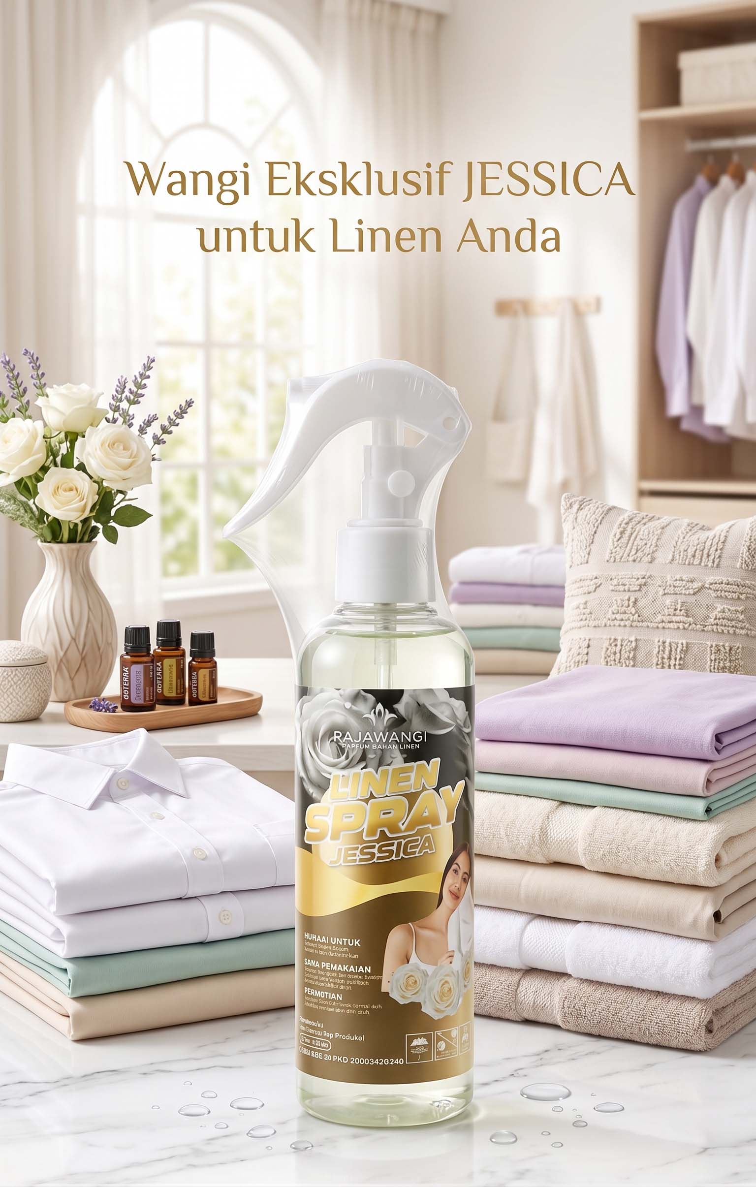 Parfum Laundry Spray Varian Jessica - Pewangi Pakaian, Sprei & Handuk Aroma Eksklusif